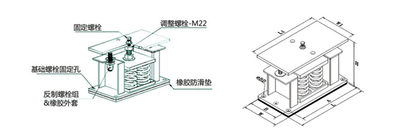 630kvA干式變壓器重2000KG，彈簧減振器適用哪*款